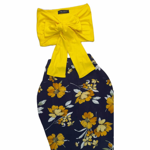 Floral Bow Top And Pencil Skirt Set